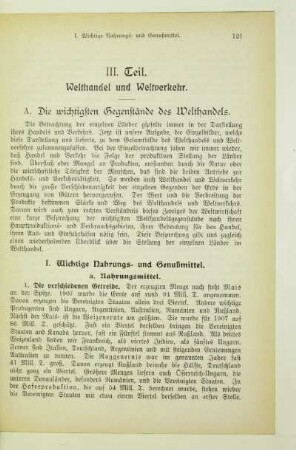 III. Teil. Welthandel und Weltverkehr