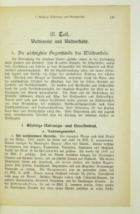 III. Teil. Welthandel und Weltverkehr