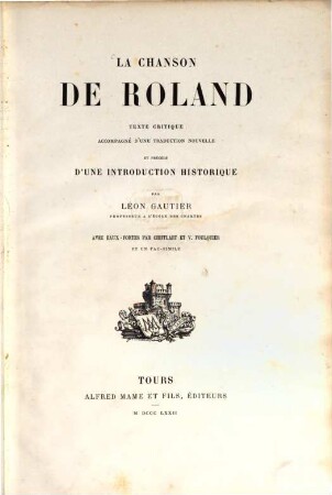 La Chanson de Roland : texte critique accompagné d'une traduction nouvelle et précédé d'une introduction historique, 1. Texte critique