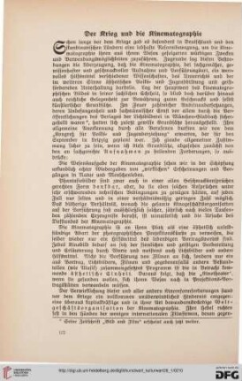 28: Der Krieg und die Kinematographie