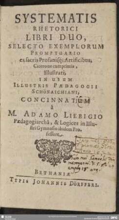 Systematis rhetorici libri duo