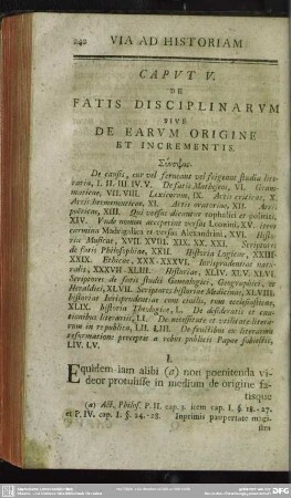 Caput V. De Fatis Disciplinarum Sive De Earum Origine Et Incrementis