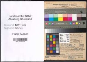 Entnazifizierung August Haag , geb. 17.08.1899 (Lehrer)