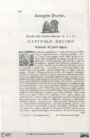 Capitolo decimo: Fabbriche de’primi tugurj