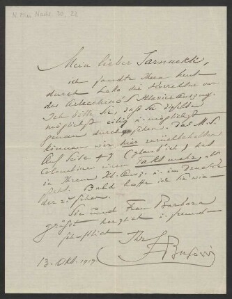 Brief an Philipp Jarnach : 13.10.1917