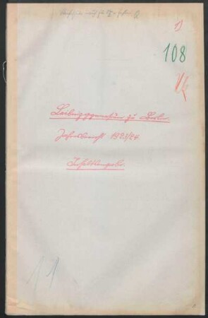 1923/24: Jahresbericht ... - 1923/24