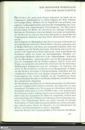 Das Meissner Porzellan Und Die Manufaktur