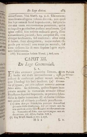 Caput XII. De Lege Ceremoniali