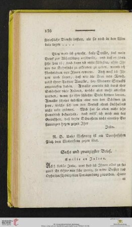(Sechs und zwanzigster Brief - Dreyßigster Brief)