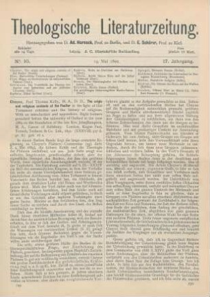 249-255 [Rezension] Cheyne, Thomas Kelly, The origin and religious contents of the Psalter
