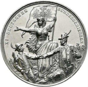 Medaille auf das XI. Deutsche Bundesschießen in Mainz 1894 - Medaille