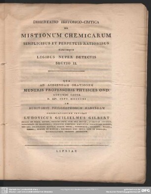 2: Dissertatio Historico-Critica De Mistionum Chemicarum Simplicibus Et Perpetuis Rationibus Earumque Legibus Nuper Detectis ...
