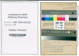 Entnazifizierung Hermann Huelser , geb. 28.05.1895 (Rektor)