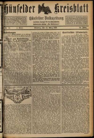 Zweite Ausgabe vom Dienstag, den 12. März 1929.