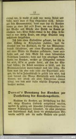 Darcet's Benutzung der Knochen zur Darstellung der Knochengallerte