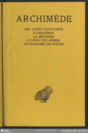 3: Des corps flottants, stomachion, la méthode, le livre des lemmes, le problème des boeufs