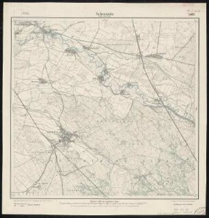 Meßtischblatt 2393 : Schweinitz / Reg. Bez. Merseburg, 1912 : Schweinitz / Reg. Bez. Merseburg. - Aufn. 1902, hrsg. 1904, einz. Nachtr. 1912. - 1:25000. - [Berlin]: Reichsamt für Landesaufnahme, 1912. - 1 Kt.