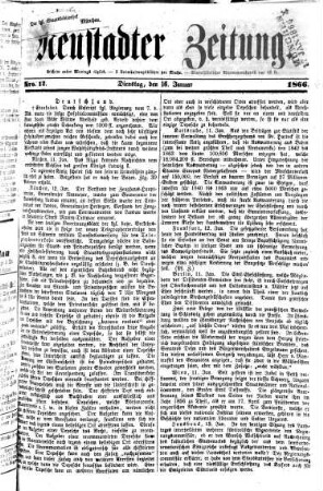 Neustadter Zeitung : ältestes Amtsblatt im Amtsbezirk Neustadt a.d. Hdt.. 1866 = Jg. [36]