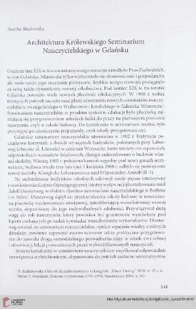 10: Architektura Królewskiego Seminarium Nauczycielskiego w Gdańsku