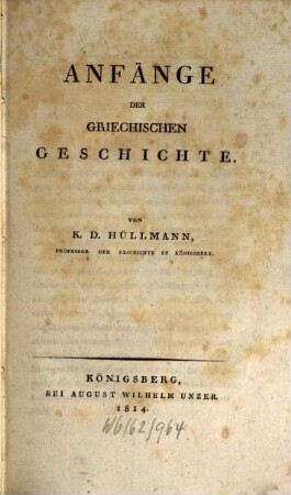 Anfänge der griechischen Geschichte