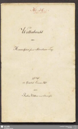 Wetterbericht von Himmelfahrt samt Abraham Fndgr. - 18.6150 4.