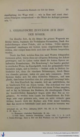 3. Germanische Zustände zur Zeit der Römer.