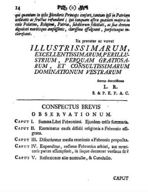 Conspectus Brevis Observationum