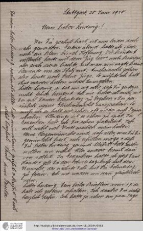 Brief vom 20.06.1920
