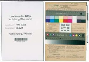 Entnazifizierung Wilhelm Klinkenberg , geb. 29.09.1900 (Arbeiter)