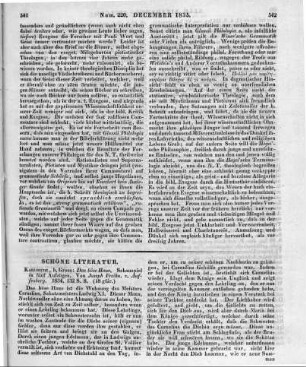 Auffenberg, J. von: Das Böse Haus. Schauspiel in 5 Aufzügen. Karlsruhe: Groos 1834