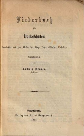 Liederbuch für Volksschulen