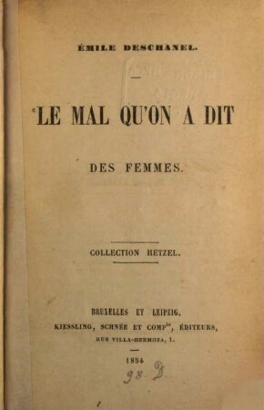 Le mal qu'on a dit des fem mes
