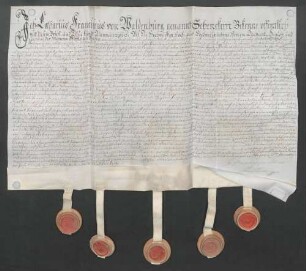 Instrumentum cautionis des Lothar Franz von Waldenburg gen. Schenckern.