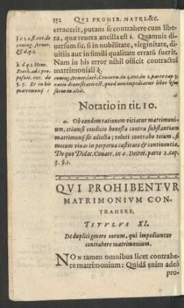 Qui Prohibentur Matrimonium Contrahere. Titulus XI.