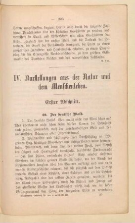 IV. Darstellungen aus der Natur und dem Menschenleben