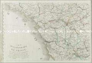 Carte de la République de France divisée en 87 Departements. Mit einer Nebenkarte: Département de l'Isle de Corse
