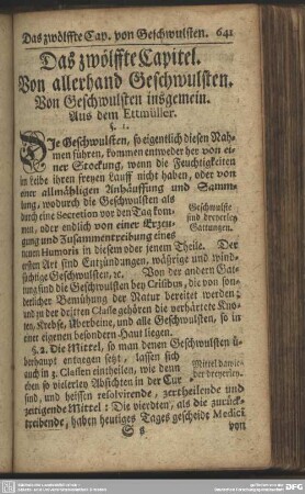 Das zwölffte Capitel. Von allerhand Geschwulsten