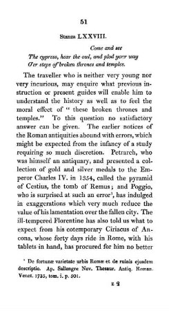 Stanza LXXVIII. [Character of some Antiquaries who have treated of Rome]