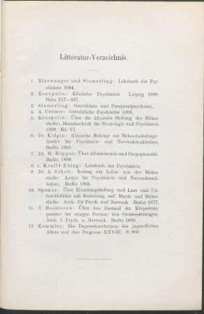 Litteratur-Verzeichnis.