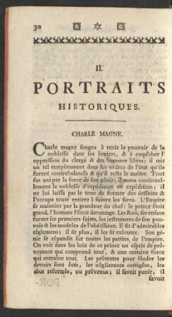 II. Portraits Historiques