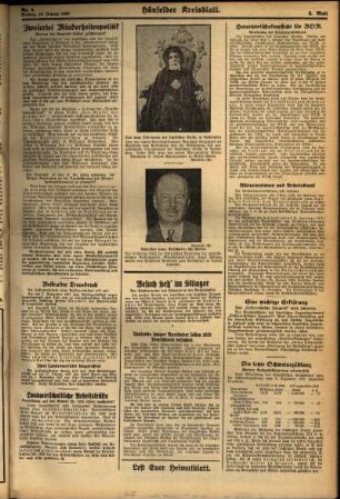Zweite Ausgabe vom Montag, den 10. Januar 1938.