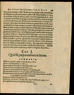 Cap. I. Quid sit iusiurandum in litem.