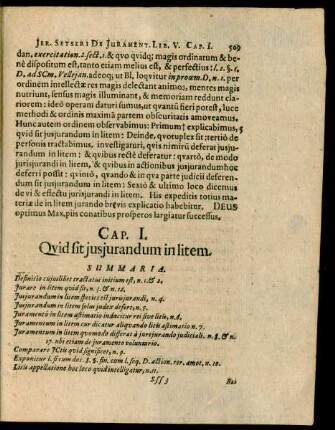 Cap. I. Quid sit iusiurandum in litem.
