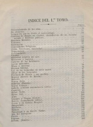 Indice del 1.er tomo