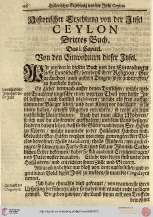 III. Historischer Erzehlung von der Insel Ceylon