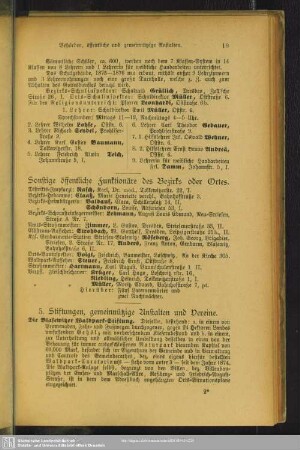 5. Stiftungen, gemeinnützige Anstalten und Vereine