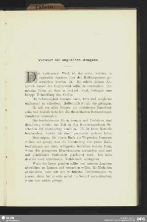 Vorwort der englischen Ausgabe