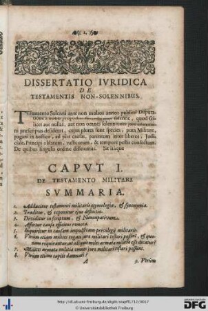 Caput I. De Testamento Militari.