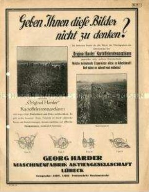 Geben Ihnen diese Bilder nicht zu denken? / "Original Harder" Kartoffelerntemaschinen