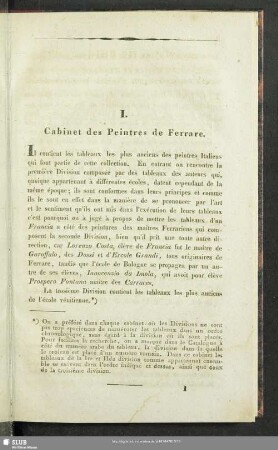 I. Cabinet des Peintres de Ferrare